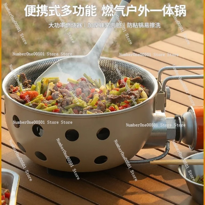 Camping Cooking All In One - Draagbare buitenkookpot, alles-in-één campingkookset voor rijst,
