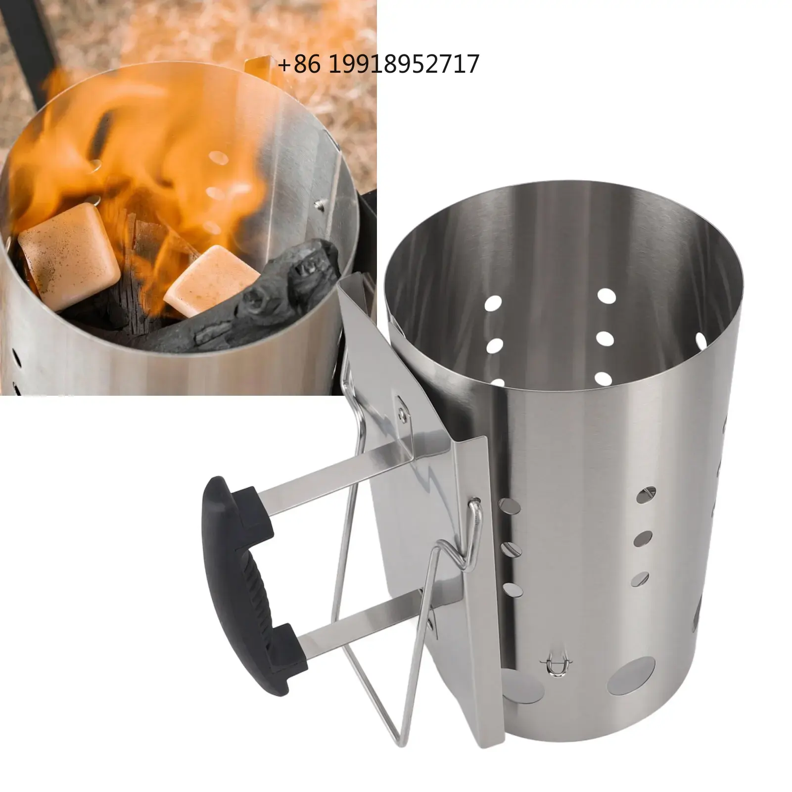 Charcoal Chimney Starter - Houtskoolemmer Houtskoolontsteker Houtskoolemmer Barbecuekachel Ontsteker Buitenbarbecuekachel