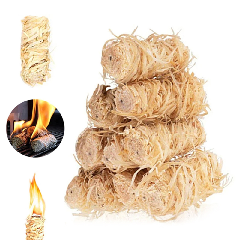 Charcoal Chimney Starter - 30/60/100/120PCS Natuurlijke Vuurstarter Wax Houten Stok