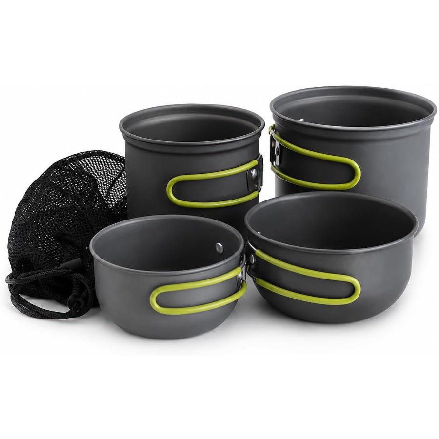 Nesting Camping Cooking Set - 4-delige kookset die in elkaar geschoven