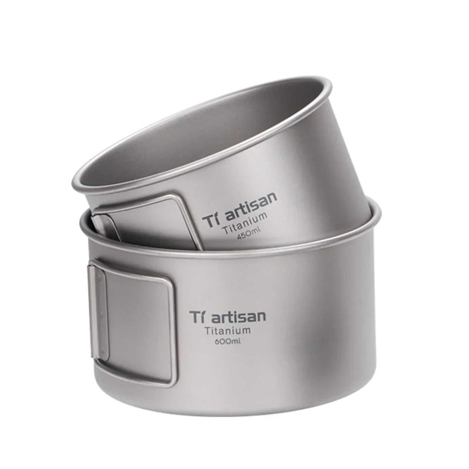 Camping Cooking Pan - Titanium kom met inklapbaar handvat Campingkom