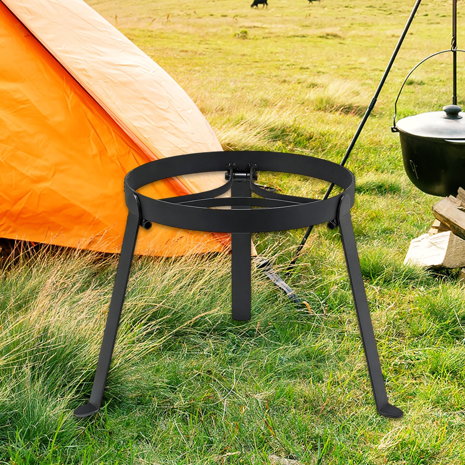 Camping Cooking Griddle - Vouwbare kookkampvuur-tripod van ijzer, draagbare grillstandaard,
