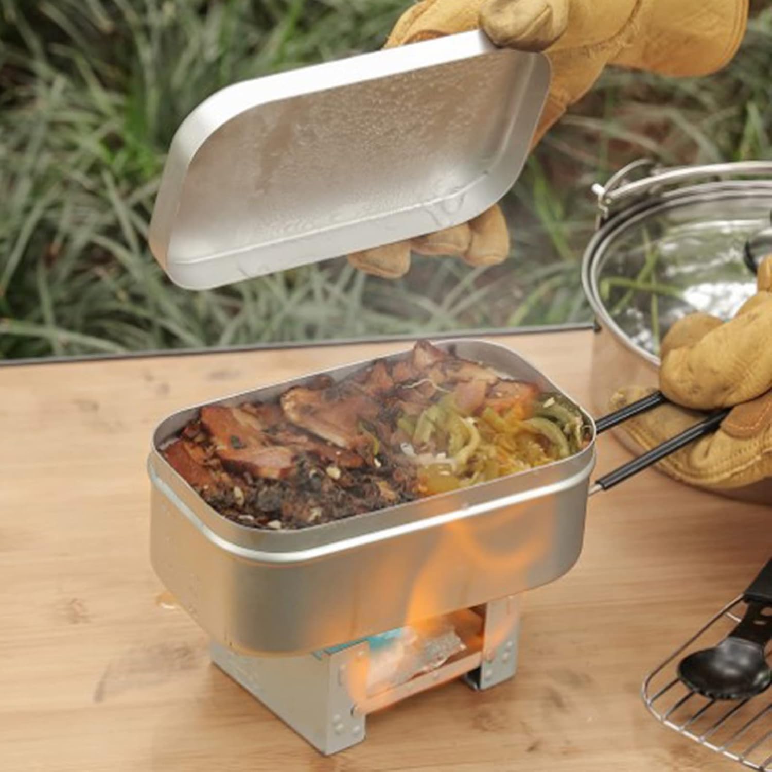 Camping Cooking Set Compact - Opvouwbare Bento Box-handgreep, lunchcontainer voor volwassenen,