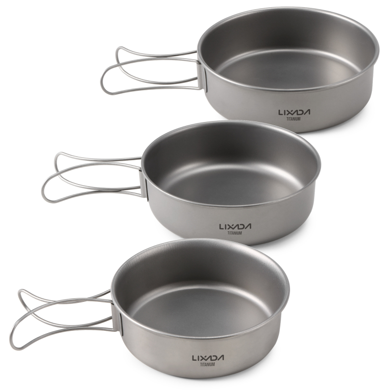 Camping Cooking Griddle - Lixada Titanium Kommen Ultralichte Titanium Dinerkom
