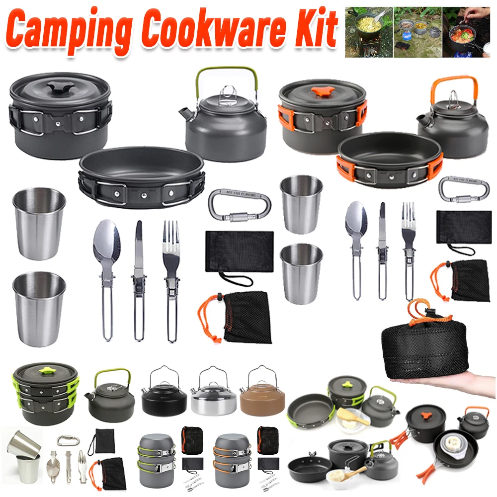 Camping Cooking Pan - Campingkookgerei Set Ketel Pot Pan Kookset