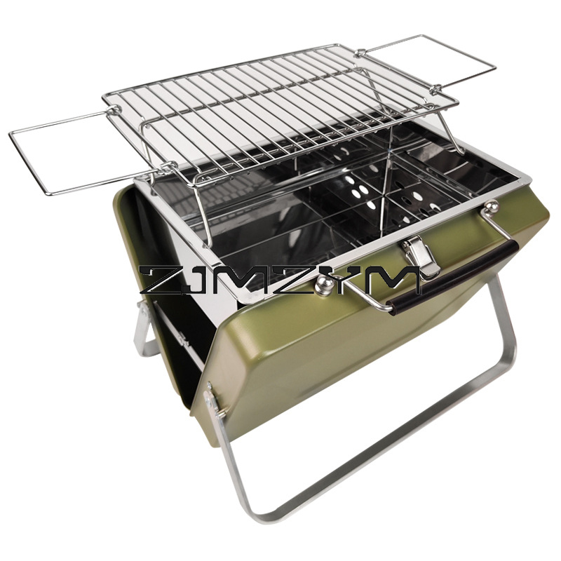 Camping Cooking Griddle - Opvouwbare barbecue Grill Verstelbare hoogte Meshes