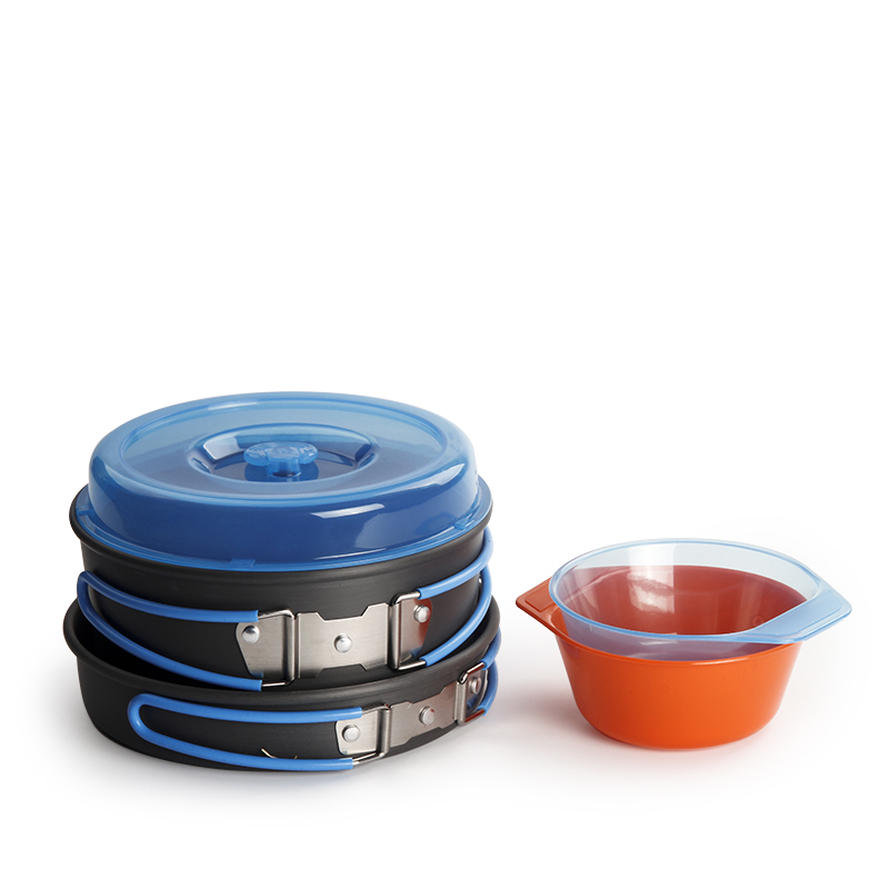 Camping Cooking Pots And Pans Set - Camping Kookgerei Backpacken Pot Pan Bowls