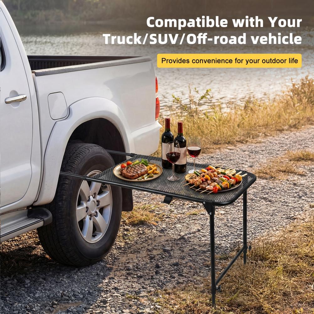 Camping Outdoor Cooking Table - Bandenmontage Campingtafel, Stalen Opklapbare Tafel voor
