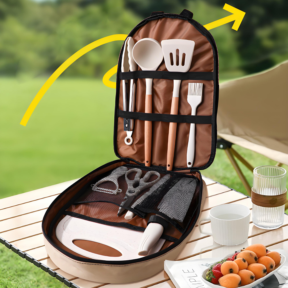 10-delige draagbare camping ko - Camping Cooking All In One recensie en prijs
