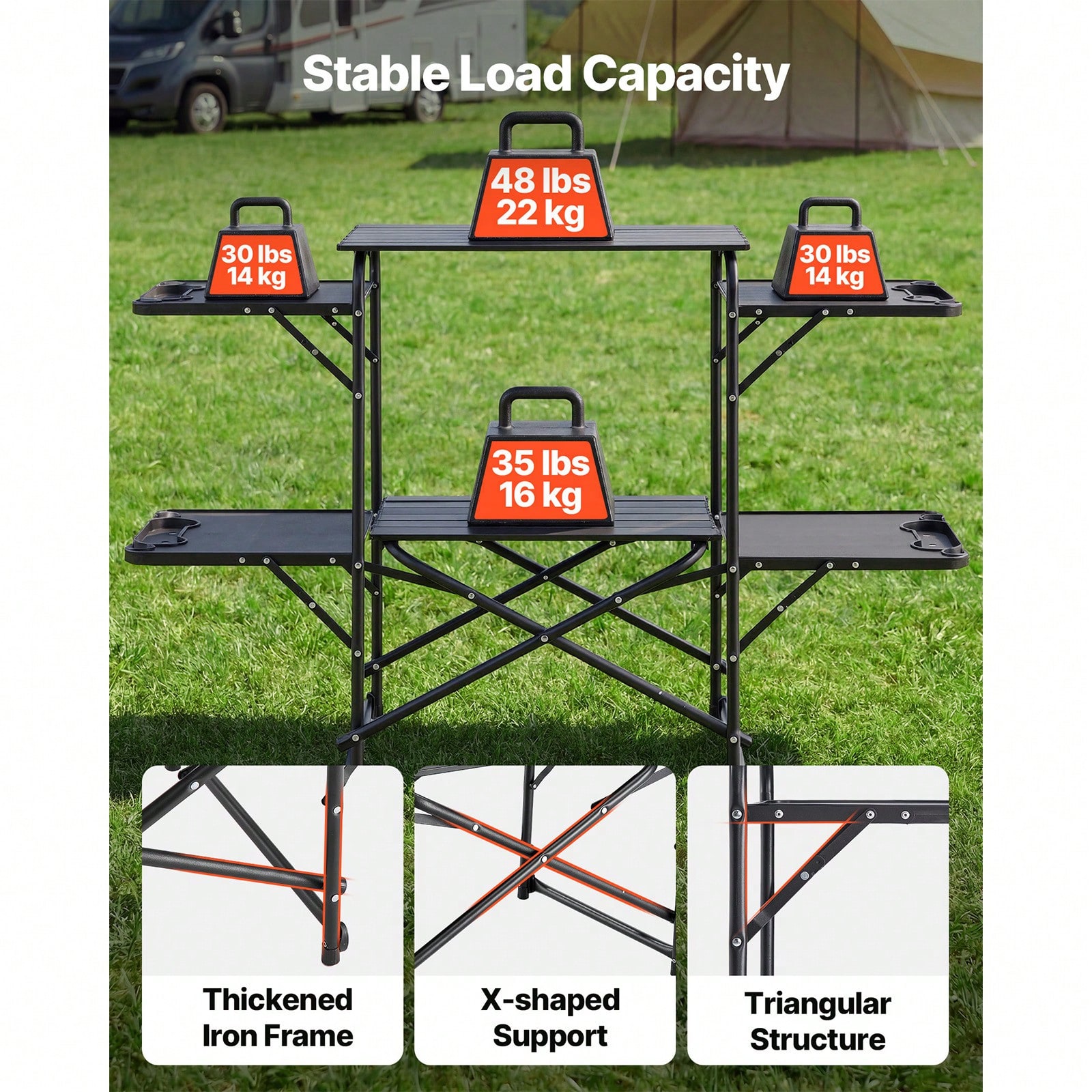 Campingkeukentafel, Slim-Fold  - Camping Outdoor Cooking Table recensie en prijs