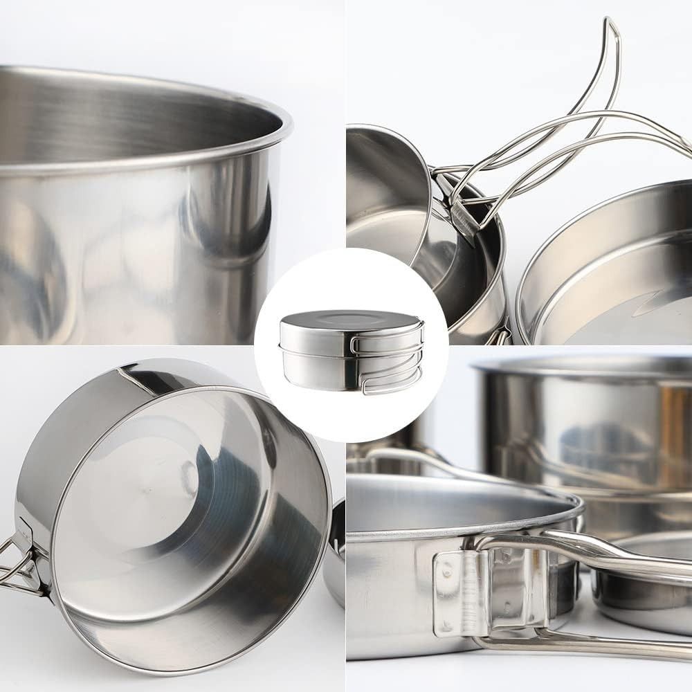 4-delige draagbare roestvrijst - Camping Cooking Pots And Pans Set recensie en prijs