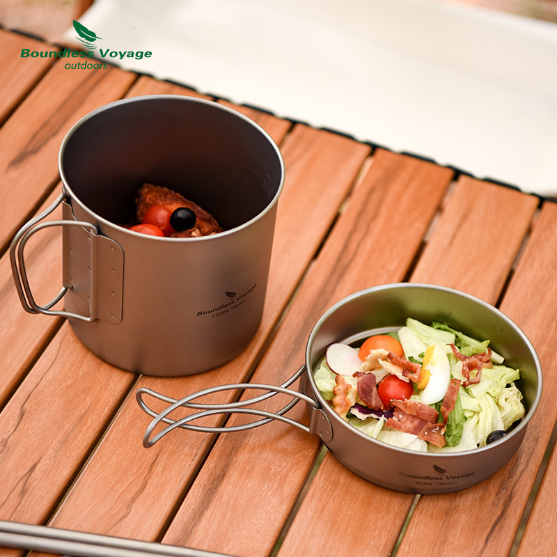 Pure Titanium Opvouwbare Handv - Camping Cooking Pots And Pans Set recensie en prijs
