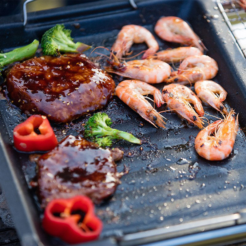 Buiten dikke vierkante grillpa - Camping Cooking Pan recensie en prijs