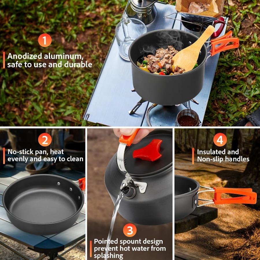 Campingkookgerei: 35oz antiaan - Nesting Camping Cooking Set recensie en prijs