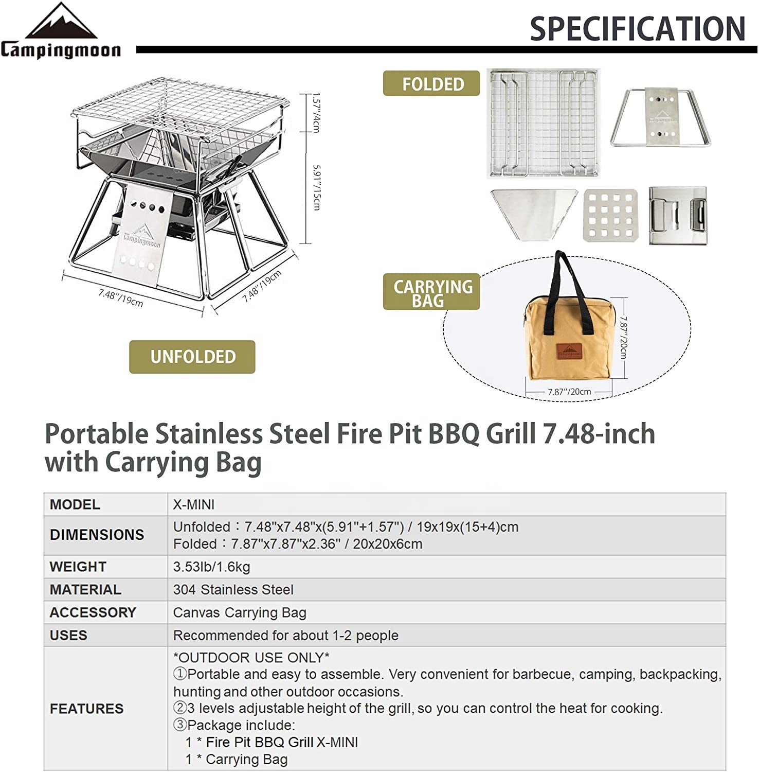 Campingmoon Outdoor Camping Bb - Charcoal Chimney Starter recensie en prijs