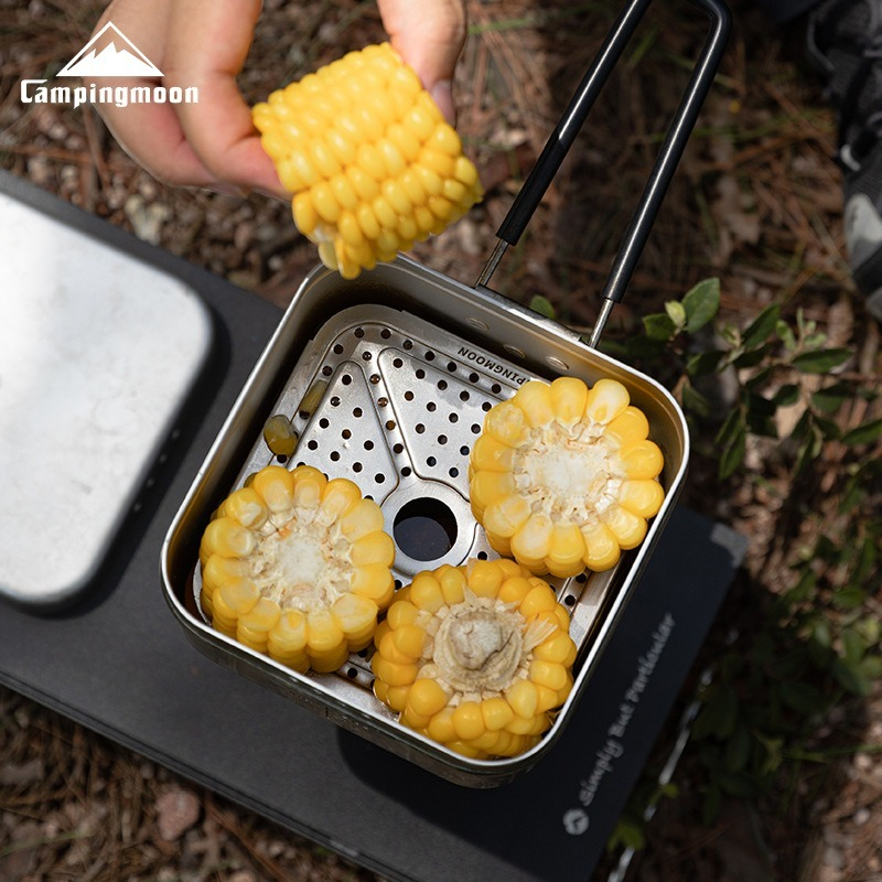 1313-W Dikke roestvrijstalen v - Camping Cooking Set Compact recensie en prijs