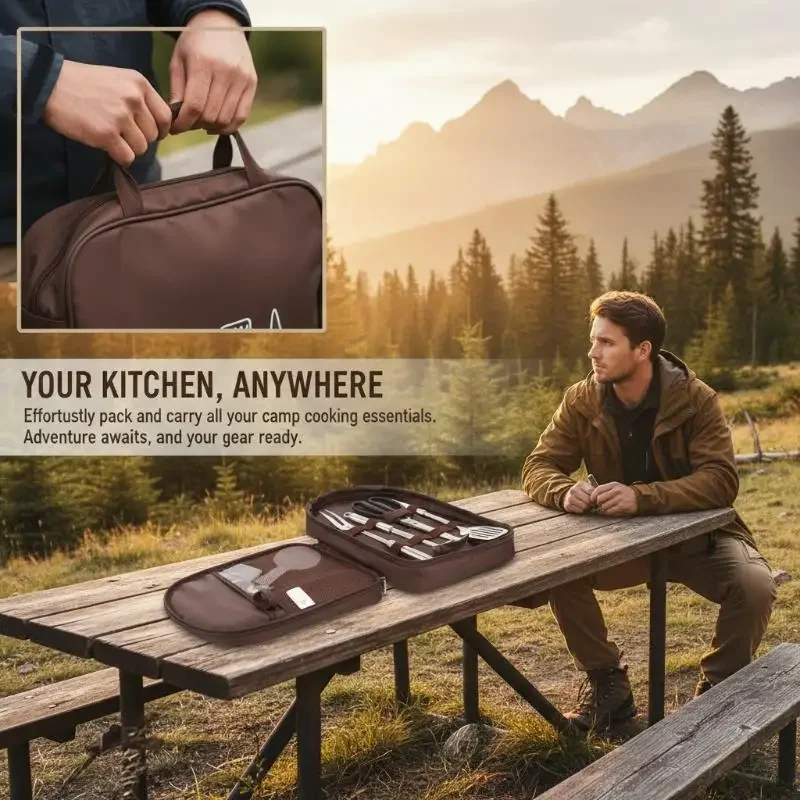 Draagbare opbergtas voor kookg - Camping Cooking Utensil Bag recensie en prijs